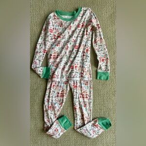 Lake Festive Kids Pajamas with Green Accents